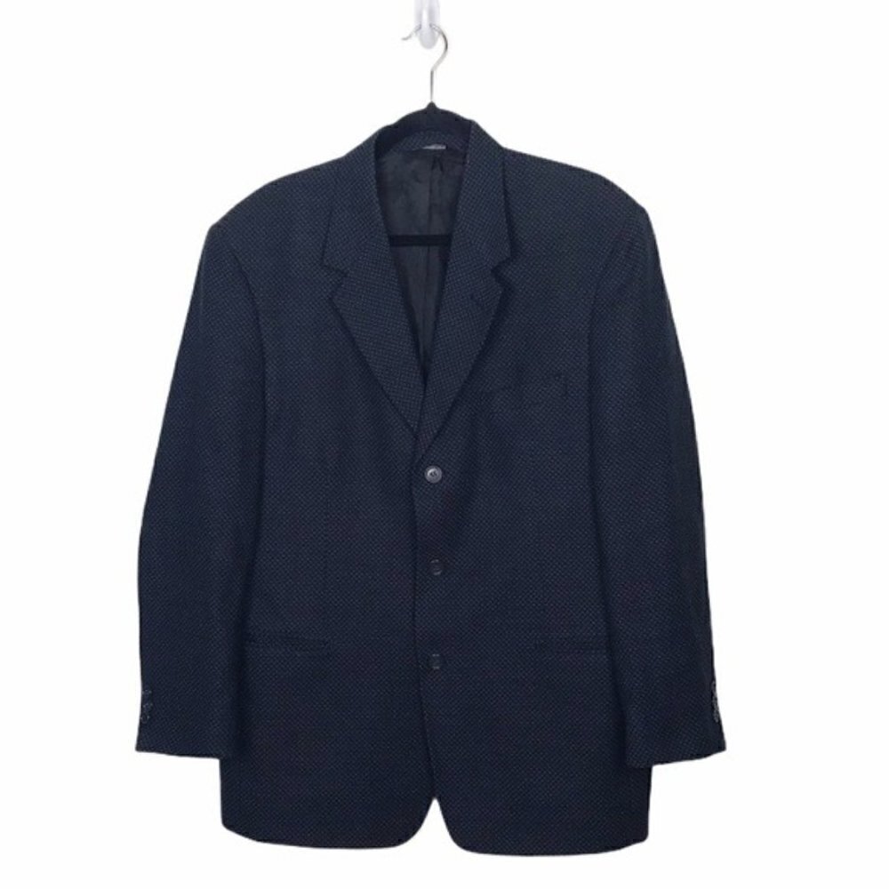 Dillards Riserva Blue Black Wool Sport Coat Blazer